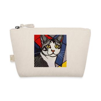 Cat, Cat Motif - Organic Pouch - nature - Front