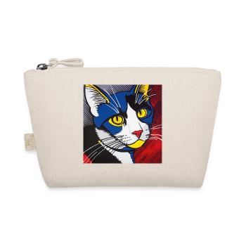 Cat, Cat Motif - Organic Pouch - nature - Front