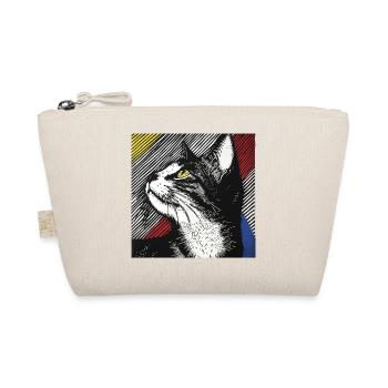 Cat, Cat Motif - Organic Pouch - nature - Front