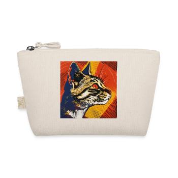 Cat, Cat Motif - Organic Pouch - nature - Front