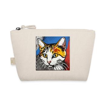 Cat, Cat Motif - Organic Pouch - nature - Front