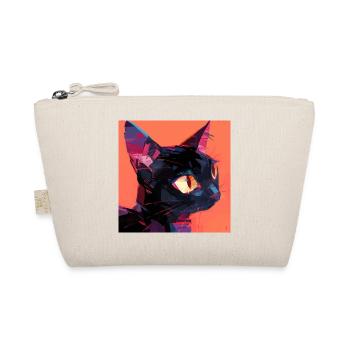 Cat, Cat Motif - Organic Pouch - nature - Front