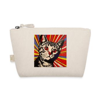 Cat, Cat Motif - Organic Pouch - nature - Front