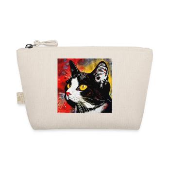 Cat, Cat Motif - Organic Pouch - nature - Front