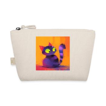 Cat, Cat Motif - Organic Pouch - nature - Front