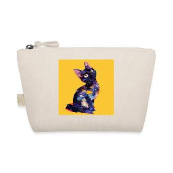Cat, Cat Motif - Organic Pouch - nature - Front