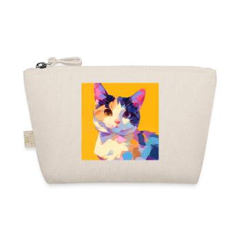 Cat, Cat Motif - Organic Pouch - nature - Front