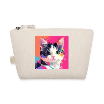 Cat, Cat Motif - Organic Pouch - nature - Front