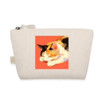 Cat, Cat Motif - Organic Pouch - nature - Front