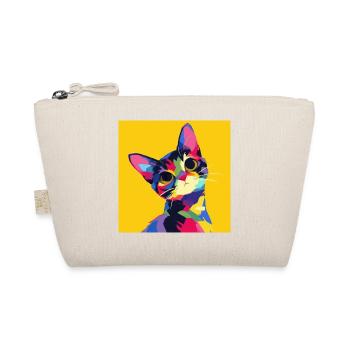 Cat, Cat Motif - Organic Pouch - nature - Front