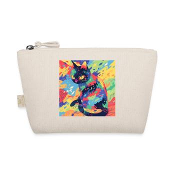 Cat, Cat Motif - Organic Pouch - nature - Front