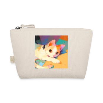 Cat, Cat Motif - Organic Pouch - nature - Front