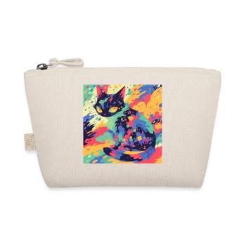 Cat, Cat Motif - Organic Pouch - nature - Front