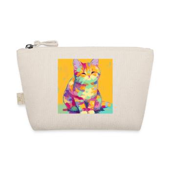 Cat, Cat Motif - Organic Pouch - nature - Front