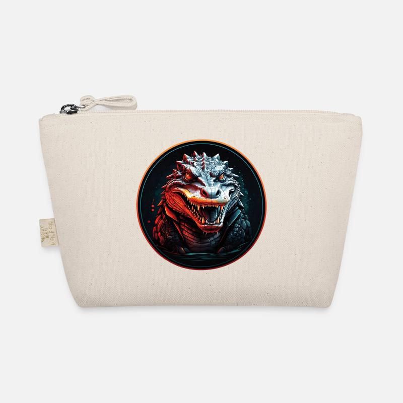 Alligator crocodile avec la gueule ouverte dans la zone du cercle Trousse biologique