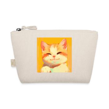 Cat, Cat Motif - Organic Pouch - nature - Front