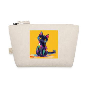 Cat, Cat Motif - Organic Pouch - nature - Front
