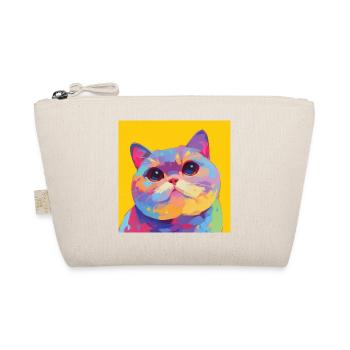 Cat, Cat Motif - Organic Pouch - nature - Front