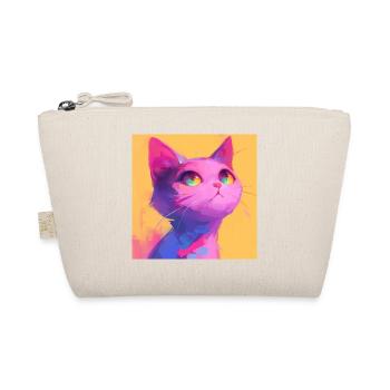 Cat, Cat Motif - Organic Pouch - nature - Front
