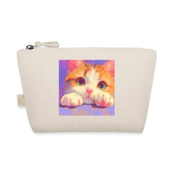 Cat, Cat Motif - Organic Pouch - nature - Front