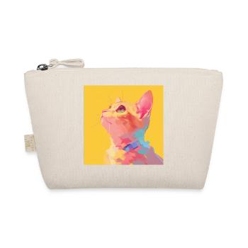 Cat, Cat Motif - Organic Pouch - nature - Front