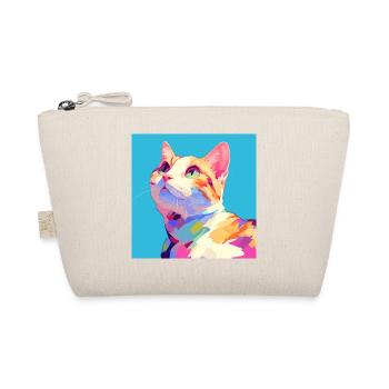 Cat, Cat Motif - Organic Pouch - nature - Front