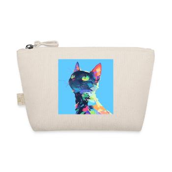 Cat, Cat Motif - Organic Pouch - nature - Front