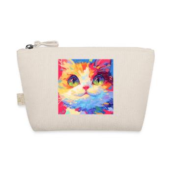 Cat, Cat Motif - Organic Pouch - nature - Front