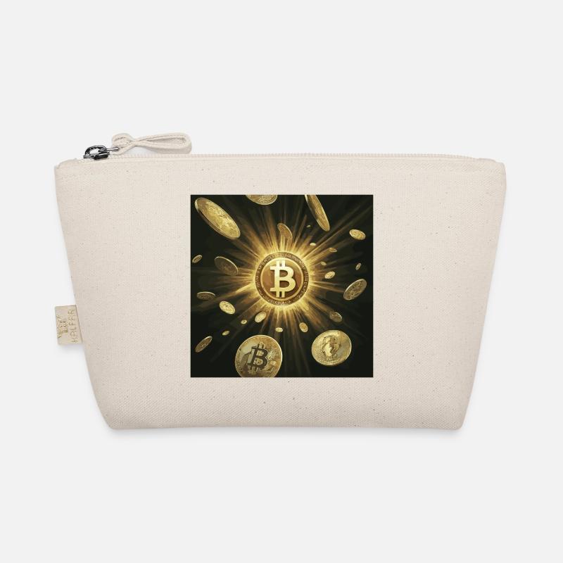 Explosion du bitcoin doré dans l’obscurité Trousse biologique