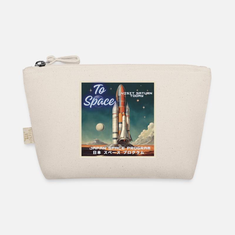 To Space! Visit Saturn Today. Japanese space travel Organic Pouch