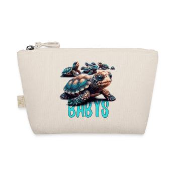 Tortoise Turtles Babies Gift - Organic Pouch - nature - Front
