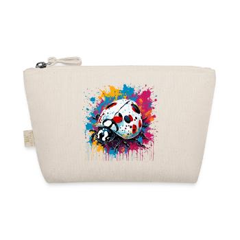 Ladybug / Lucky Charm / Dotted / New Year - Organic Pouch - nature - Front