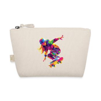 Femme qui fait du Skate - Trousse biologique - nature - Devant