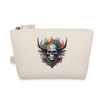 Skull / Totenkopf / Skelett / Gothic / Tattoo - Bio-Täschchen - Natur - Vorne