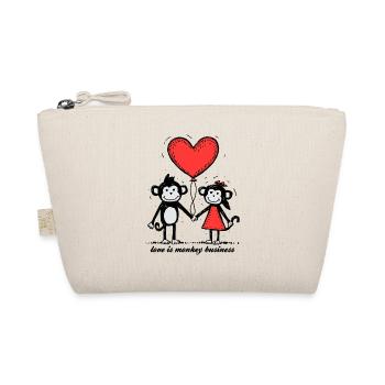 Singes Amoureux Bâton Figure Couple - Trousse biologique - nature - Devant