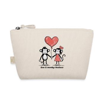 Singes Amoureux Bâton Figure Couple - Trousse biologique - nature - Devant