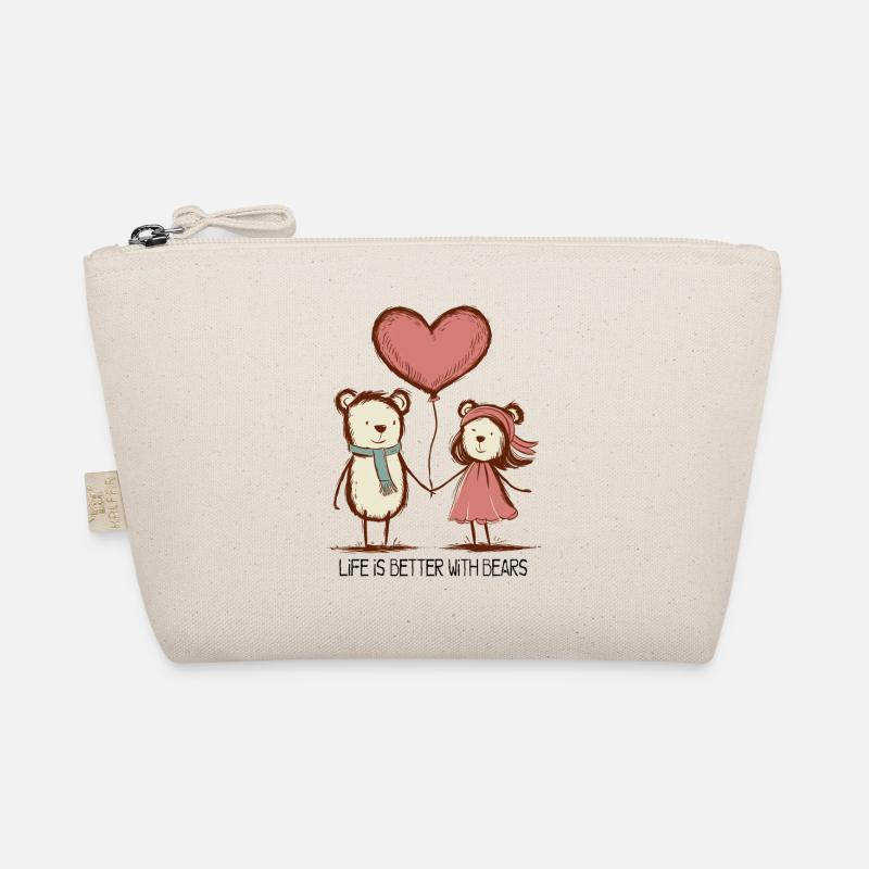 Bears, Lovers, Stick Figures, Couples, Animals Organic Pouch