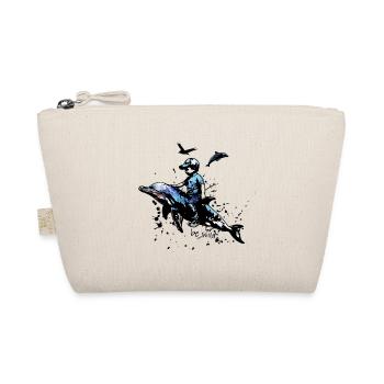 Be Wild Delfin Reiter Illustration - Bio-Täschchen - Natur - Vorne