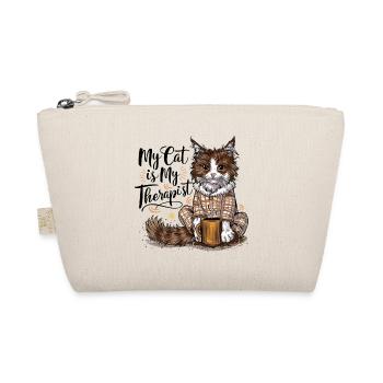 My Cat Is My Therapist Cat Lover Gift - Organic Pouch - nature - Front