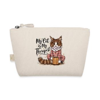 My Cat Is My Therapist Cat Lover Gift - Organic Pouch - nature - Front