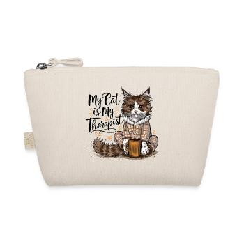 My Cat Is My Therapist Cat Lover Gift - Organic Pouch - nature - Front