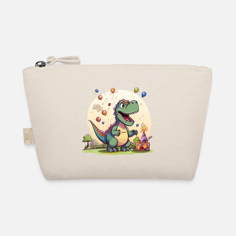 Cooles buntes Dinosaurier Motiv - T-Rex - Bio-Täschchen - Natur