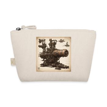 Bauplan / Sepia / Vintage / Retro / Maschine - Bio-Täschchen - Natur - Vorne