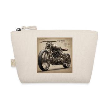 Bauplan / Sepia / Vintage / Retro / Motorrad - Bio-Täschchen - Natur - Vorne
