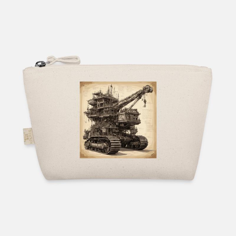 Bauplan / Sepia / Vintage / Retro / Bagger Bio-Täschchen