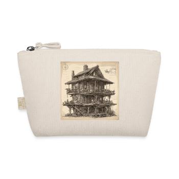 Blueprint / Sepia / Vintage / Retro / House - Organic Pouch - nature - Front