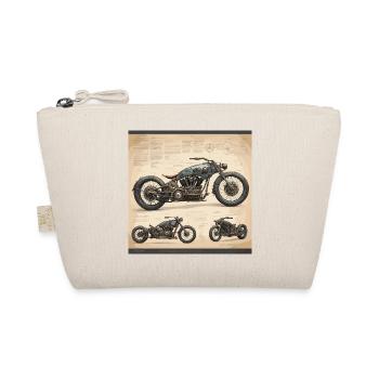Blueprint / Sepia / Vintage / Retro / Motorcycle - Organic Pouch - nature - Front