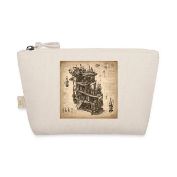 Bauplan / Sepia / Vintage / Retro / Flaschen - Bio-Täschchen - Natur - Vorne