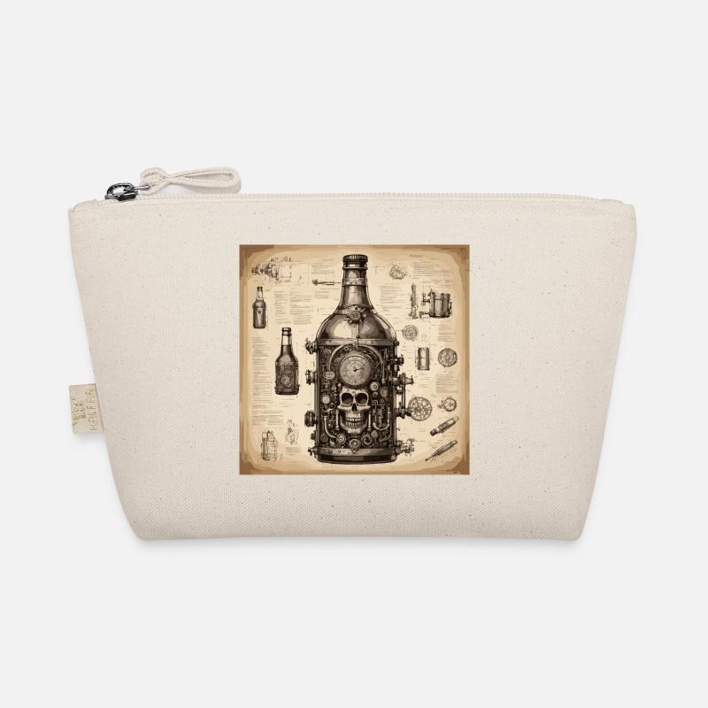 Bauplan / Sepia / Vintage / Retro / Schnaps Bio-Täschchen