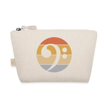 retro guitar bass bass clef vintage guitarist - Organic Pouch - nature - Front
